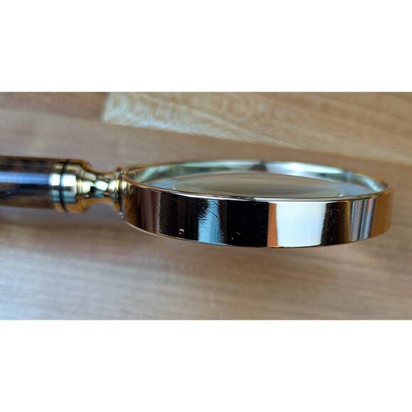 Walnut & Maple Wood Handle Magnifying Glass 7" Handcrafted USA Handheld Gift - Picture 7 of 8